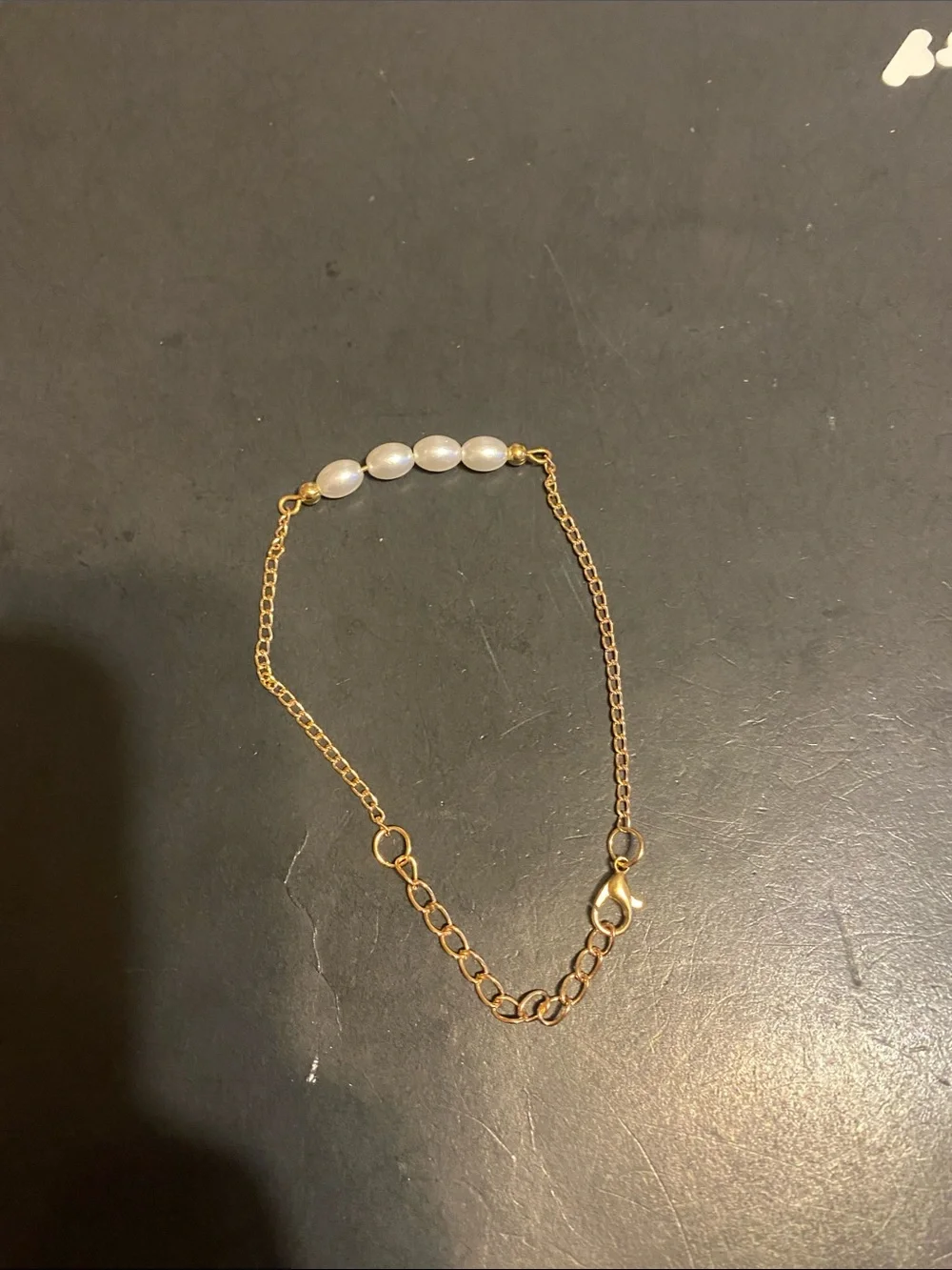 Gold-Tone Pearl Bar Bracelet